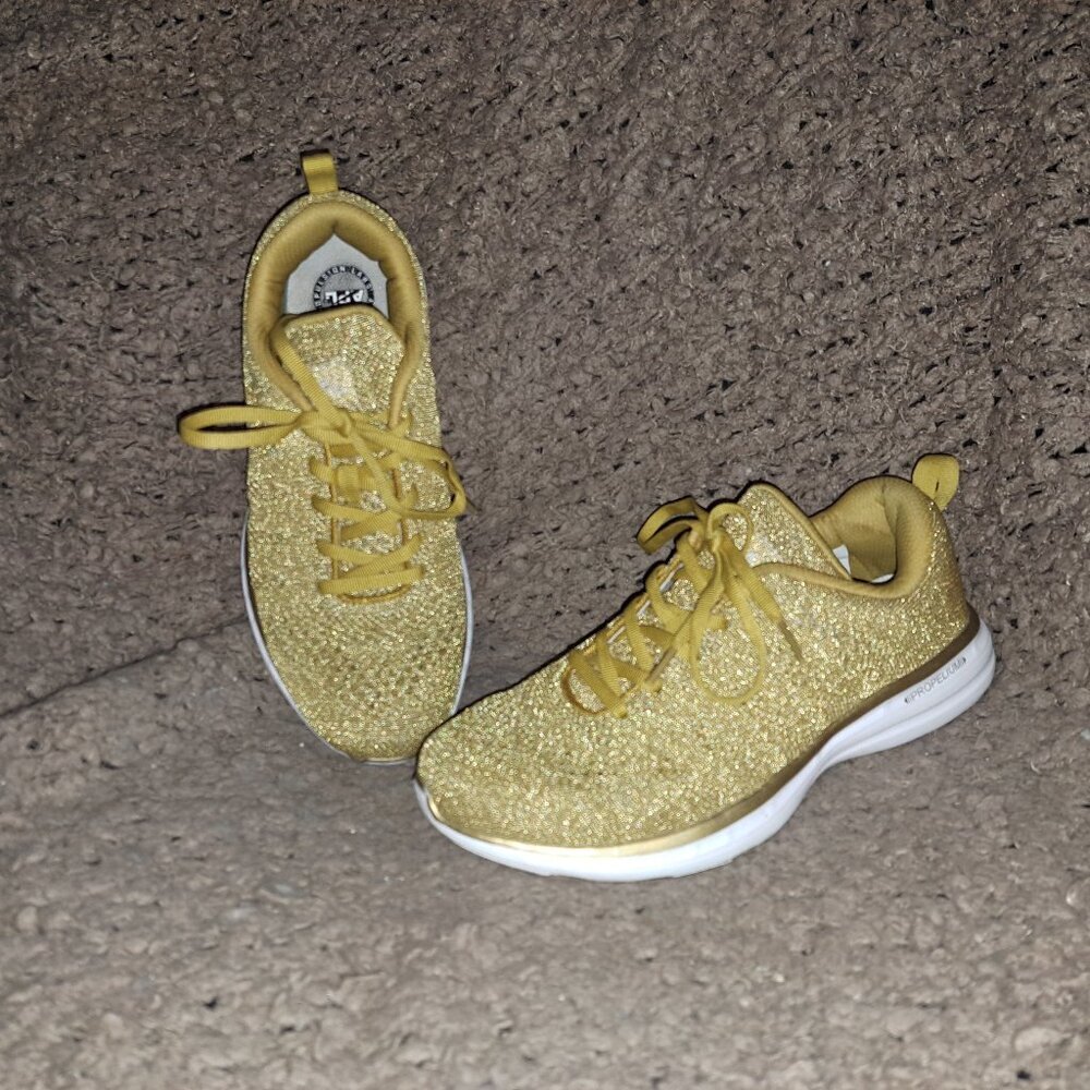 APL Techloom Pro-Metallic Gold-Propelium Athletic Shoes-Lace Up-Sz 8.5-Excellent